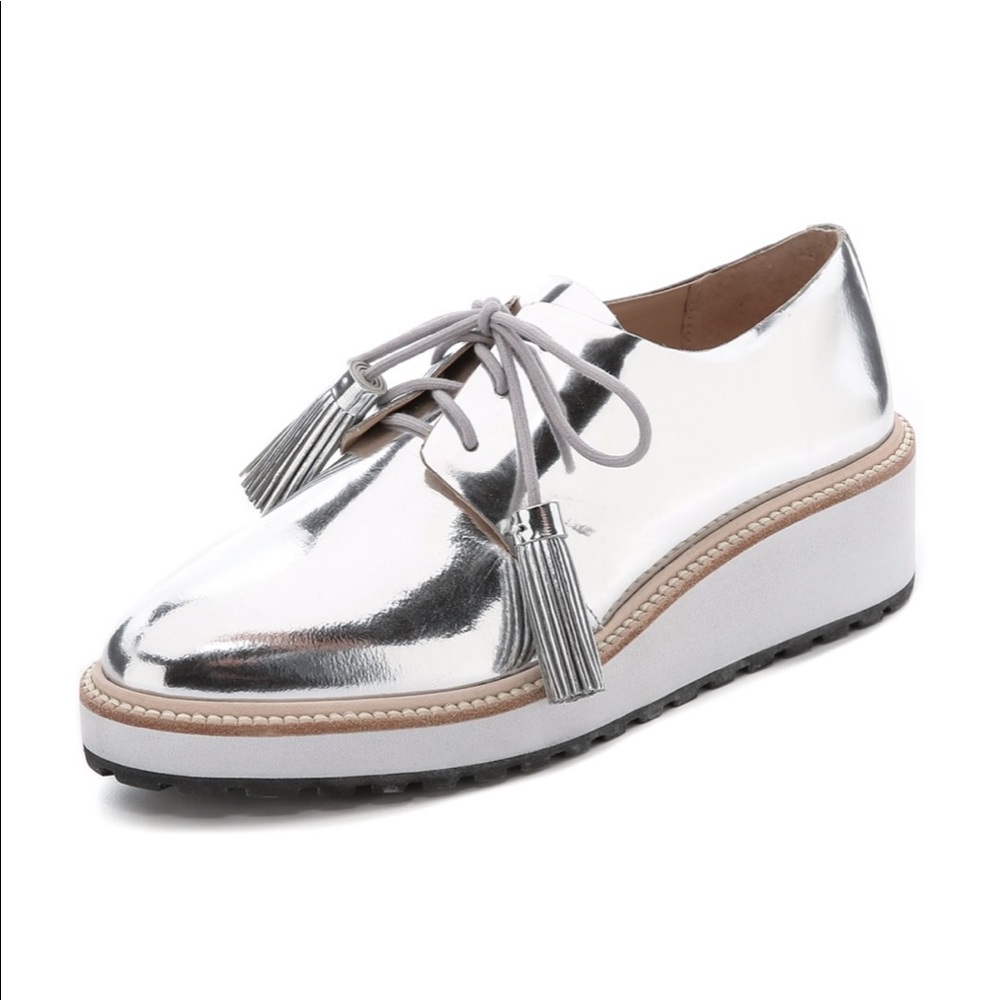 Loeffler Randall Silver Callie Platform Oxfords